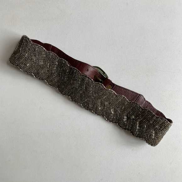 Anthropologie Leather and Beaded Belt main image 6
